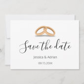 Romantische goldene Ringe Save the Date benutzerde (Vorderseite)