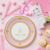 Romantische Goldene Rose Goldene Hochzeit Pappteller (Party)