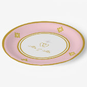 Romantische Goldene Rose Goldene Hochzeit Pappteller (Schrägansicht)