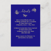 Romantische goldene Schmetterlinge königsblau Begleitkarte (Vorderseite)