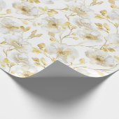 Romantische goldene weiße florale Brautparty Geschenkpapier (Ecke)
