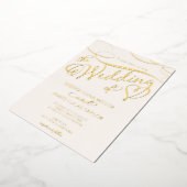 Romantische Goldfolie Blühe Kalligrafie Hochzeit Folieneinladung (Gedreht)