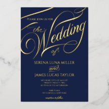 Romantische Goldfolie Blühe Kalligrafie Hochzeit