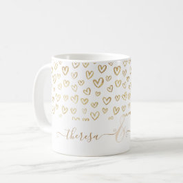Romantische Goldherzen für die Coffee-Tasse Kaffeetasse