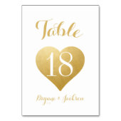 Romantische Goldherzerei Tischnummer (Rückseite)