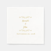 Romantische Goldhochzeit Eleganter Delikatessen Em Serviette (Vorderseite)