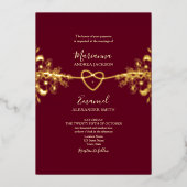 Romantische Goldhochzeit Folieneinladung (Vorderseite)