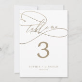 Romantische Goldkalligrafie-12x18" Tischnummer (Vorderseite)