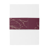 Romantische Goldkalligrafie Burgund Blumenhochzeit Einladungsbanderole (Rückseitenbeispiel)