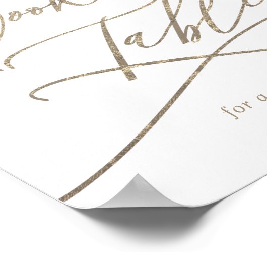 Romantische Goldkalligrafie-Cookie-Tafelsignatur Poster (Ecke)