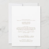 Romantische Goldkalligrafie Details zur BackWeddin Einladung (Rückseite)