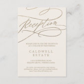 Romantische Goldkalligrafie | Elfenbein-Empfang Begleitkarte (Vorderseite)