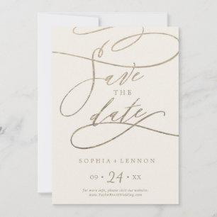 Romantische Goldkalligrafie Elfenbeinküste Save The Date