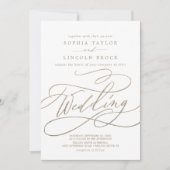 Romantische Goldkalligrafie | Geblüht Hochzeit Einladung (Vorderseite)