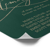 Romantische Goldkalligrafie | Grün im liebenden Sp Poster (Ecke)