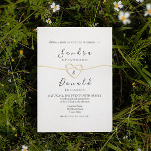 Romantische Goldkalligrafie-Hochzeit Einladung