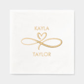 Romantische Goldkalligrafie-Hochzeit Servietten Mit Folie (Vorderseite)