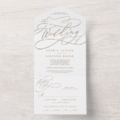 Romantische Goldkalligrafie - Hochzeit von All In One Einladung (Innen Boden)