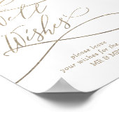 Romantische Goldkalligrafie-Hochzeiten wünscht sic Poster (Ecke)