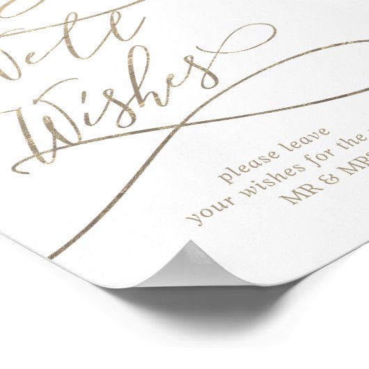 Romantische Goldkalligrafie-Hochzeiten wünscht sic Poster (Ecke)