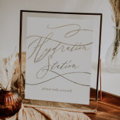 Romantische Goldkalligrafie-Hydratation Poster