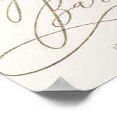 Romantische Goldkalligrafie | Ivory Cigar Bar Sign Poster (Ecke)