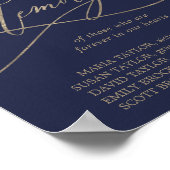 Romantische Goldkalligrafie | Marine in Love Memor Poster (Ecke)