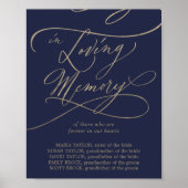 Romantische Goldkalligrafie | Marine in Love Memor Poster (Vorne)