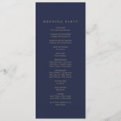 Romantische Goldkalligrafie | Navy Monogram Weddin Programm (Rückseite)