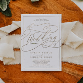 Romantische Goldkalligrafie | Rahmen für die Hochz Einladung