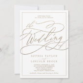 Romantische Goldkalligrafie | Rahmen für die Hochz Einladung (Vorderseite)