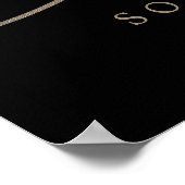 Romantische Goldkalligrafie | Schwarze Begrüßung Poster (Ecke)