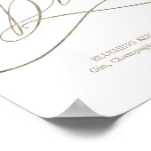 Romantische Goldkalligrafie Signature Drink Sign Poster (Ecke)