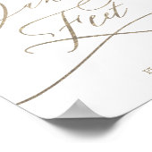 Romantische Goldkalligrafie-Tanzfüßchen-Zeichen Poster (Ecke)