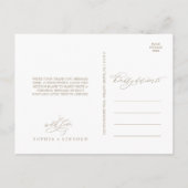 Romantische Goldkalligraphie Danke Postcard Postkarte (Rückseite)