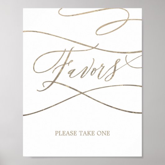 Romantische Goldkalligraphie-Gastgeschenke Hochzei Poster (Vorne)