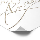 Romantische Goldkalligraphie Ihr Sitzplatz erwarte Poster (Ecke)