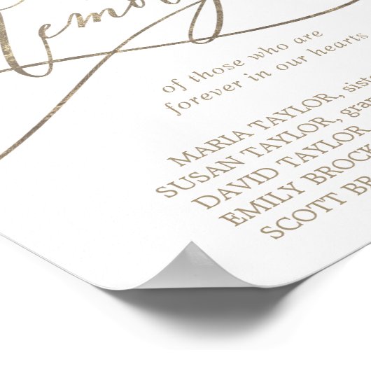 Romantische Goldkalligraphie im Zeichen des lieben Poster (Ecke)