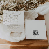 Romantische Goldkalligraphie QR Code Hochzeitdetai Begleitkarte