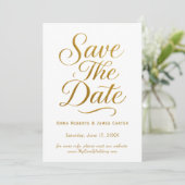 Romantische Goldkalligraphie Save the Date (Stehend Vorderseite)