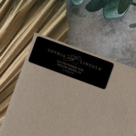 Romantische Goldkalligraphie Schwarze Rücksendeadr