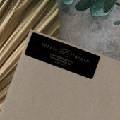 Romantische Goldkalligraphie Schwarze Rücksendeadr