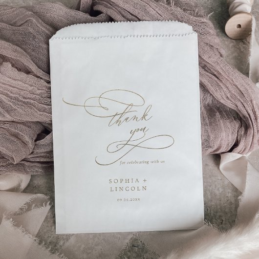 Romantische Goldkalligraphie Vielen Dank für Ihre Geschenktütchen