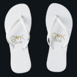 romantische GoldLiebeherzen mit den wedding Badesandalen<br><div class="desc">Für ein verheiratetes Paar-Party vervollkommnen ein romantischer Entwurf eines goldenen Herzens des grafischen Imitats mit ihren Initialen…,  zum des Komforts und Leichtigkeit zu allen Ihren Hochzeitsplanungsereignissen zu holen…,  um nach der Hochzeit zu tragen</div>