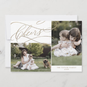 Romantische Goldmedaille für 3 Fotos Jahr im Überb Feiertagskarte