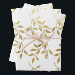 Romantische Goldmedaille Geschenkpapier Set<br><div class="desc">Elegante Hochzeitsgeschenke in einem Imitat goldenen botanischen Blattmuster macht eine phantastische Präsentation. Ideal für Neuvermählte,  Brautpartys,  Polterabende,  neue Zuhause,  Verlobung-Duschen und vieles mehr.</div>