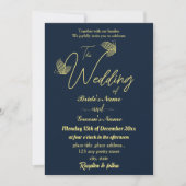 Romantische Goldschmetterlinge Einladung (Vorderseite)