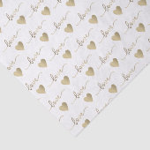 Romantische Goldschrift Liebesherzen Hochzeit Seidenpapier (Detail)