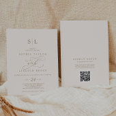 Romantische Goldvorkommen-Monogramm QR-Code Zurück Einladung