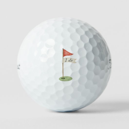 Romantische Golf Flagge "Ich will" Golf-Geschenk z Golfball (Vorderseite)